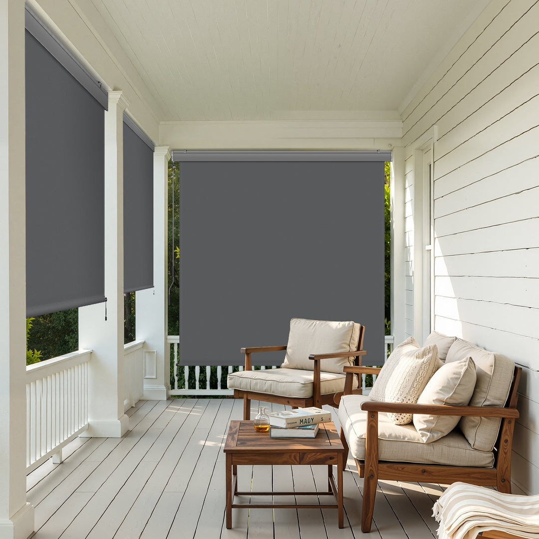 Vertical awning exterior roller blind with hand crank | Bowlift