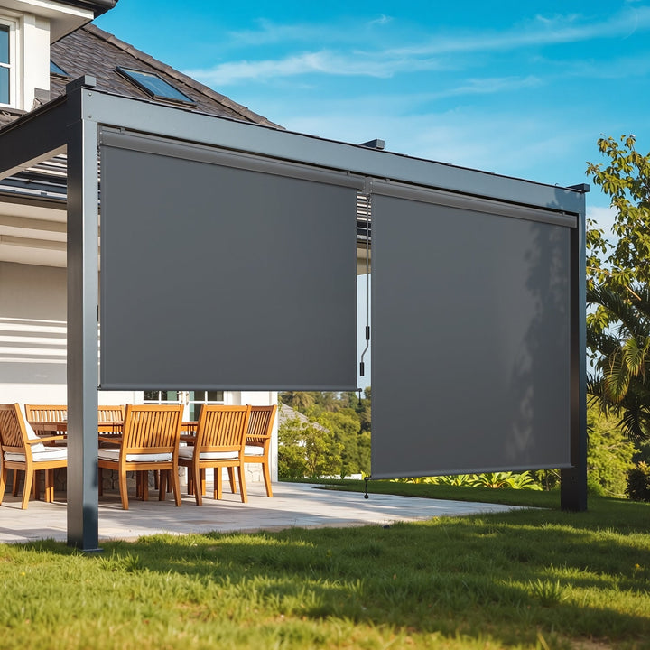 Vertical awning exterior roller blind with hand crank | Bowlift