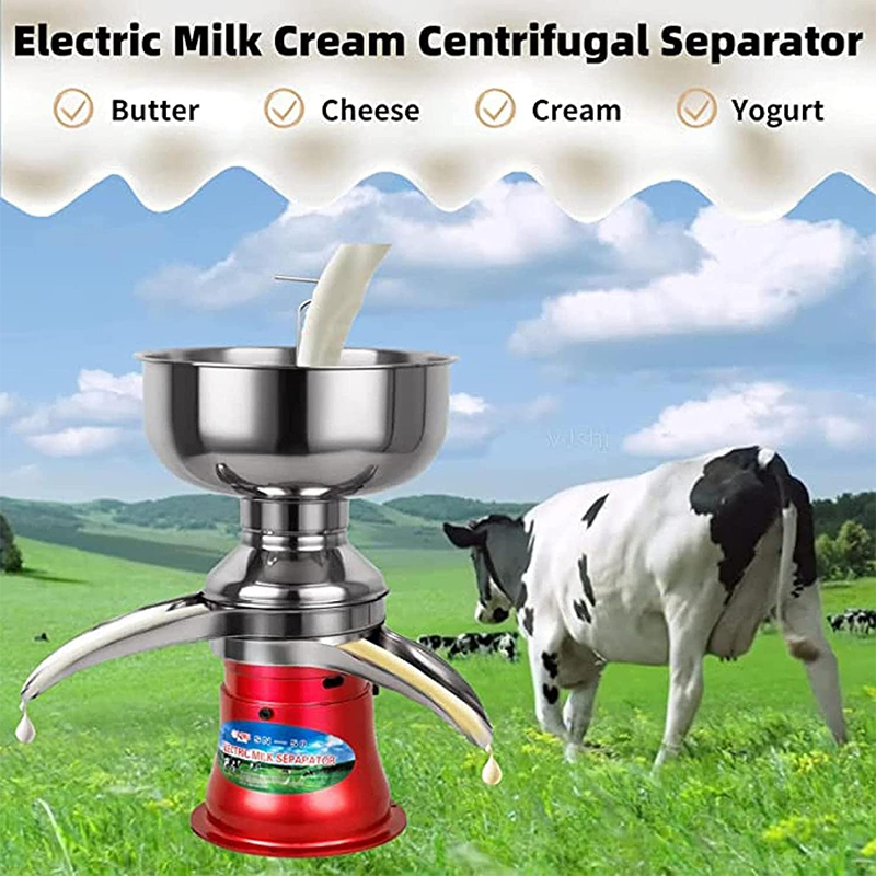 BowLift | 21Gal/ 80L/ H, Electric Fresh Cream Centrifuge, 12L Camel/Goat Milk Separator, 8000-10000rpm Adjustable Speed, 110V/ 220V