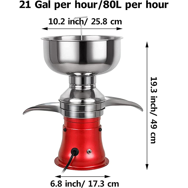 BowLift | 21Gal/ 80L/ H, Electric Fresh Cream Centrifuge, 12L Camel/Goat Milk Separator, 8000-10000rpm Adjustable Speed, 110V/ 220V