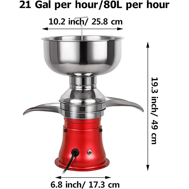 BowLift | 21Gal/ 80L/ H, Electric Fresh Cream Centrifuge, 12L Camel/Goat Milk Separator, 8000-10000rpm Adjustable Speed, 110V/ 220V