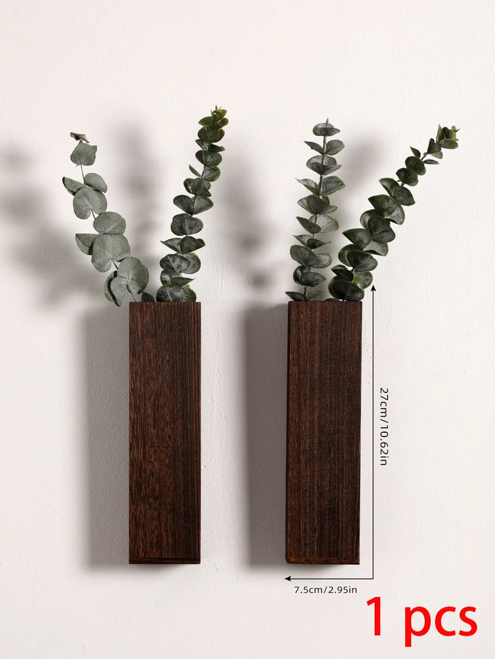 Handcrafted Nordic Wooden Vase Wall Planters - Natural Grain Finish, Minimalist Scandinavian Design, Perfect for Long-Stemmed Flowers and Home Decor, Versatile and Elegant Decorative Pieces | Bowlift