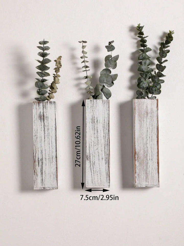 Handcrafted Nordic Wooden Vase Wall Planters - Natural Grain Finish, Minimalist Scandinavian Design, Perfect for Long-Stemmed Flowers and Home Decor, Versatile and Elegant Decorative Pieces | Bowlift