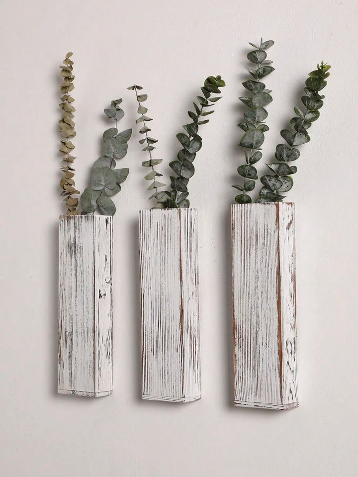 Handcrafted Nordic Wooden Vase Wall Planters - Natural Grain Finish, Minimalist Scandinavian Design, Perfect for Long-Stemmed Flowers and Home Decor, Versatile and Elegant Decorative Pieces | Bowlift