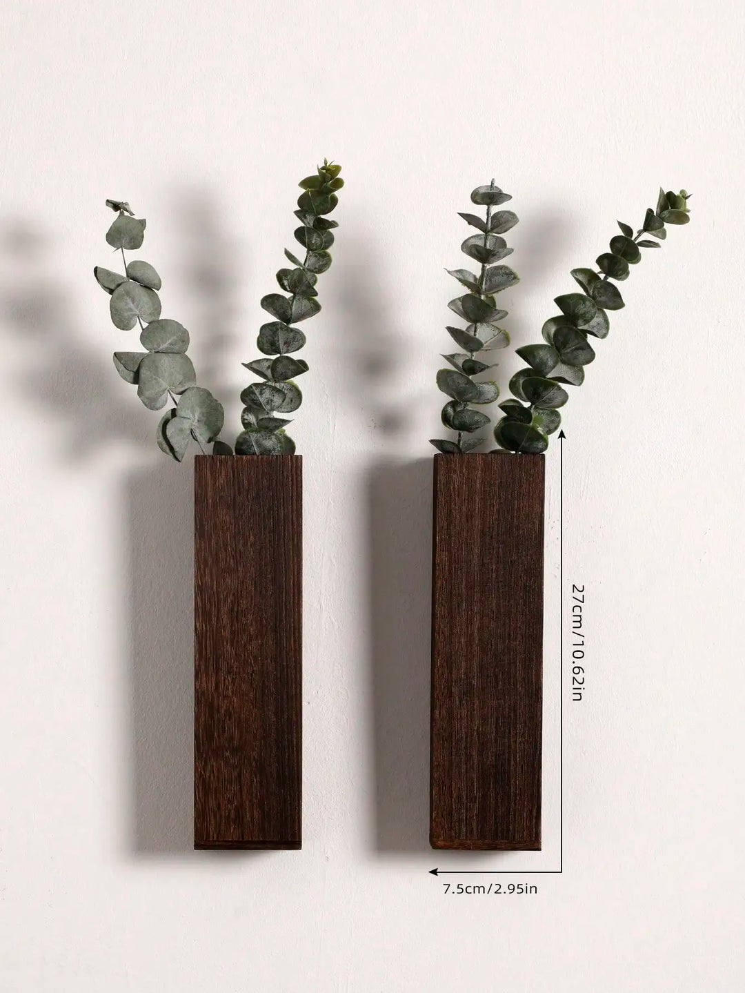 Handcrafted Nordic Wooden Vase Wall Planters - Natural Grain Finish, Minimalist Scandinavian Design, Perfect for Long-Stemmed Flowers and Home Decor, Versatile and Elegant Decorative Pieces | Bowlift