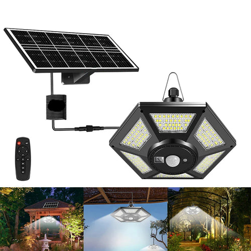 BowLift | SolarHalo | 228 LED Solar Ceiling Lamp | 360° Light Angle | With Remote Control & Motion Sensor | 4400mAh Battery