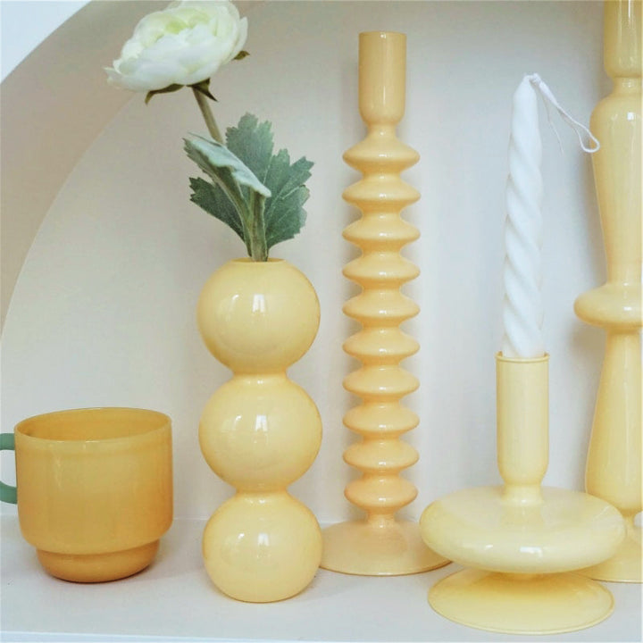 Ivory Glass Candleholder | Bowlift