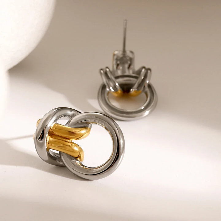 BowLift | Two Tone Ring Knot Earrings
