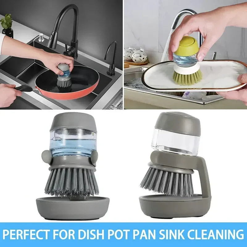 Dish brush with soap dispenser & holder | Eco-friendly plastic | Bowlift