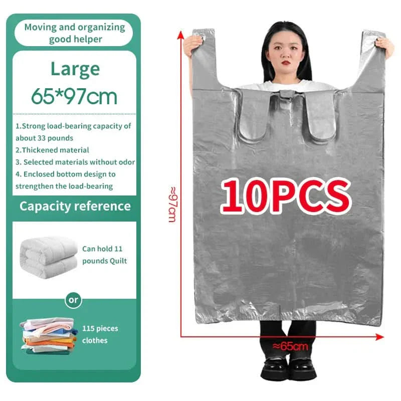 BowLift | HDPE STORAGE BAGS – storage bags with large capacity for clothes, toys & bedding – set of 10