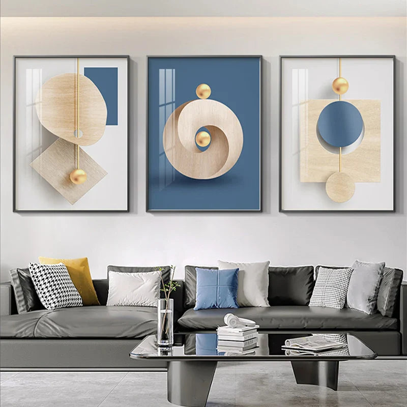 Modern Aesthetics Abstract Geometry Wall Art Fine Art Canvas Prints Posters Pictures For Modern Apartment Living Room Light Luxury Home Decor | Bowlift