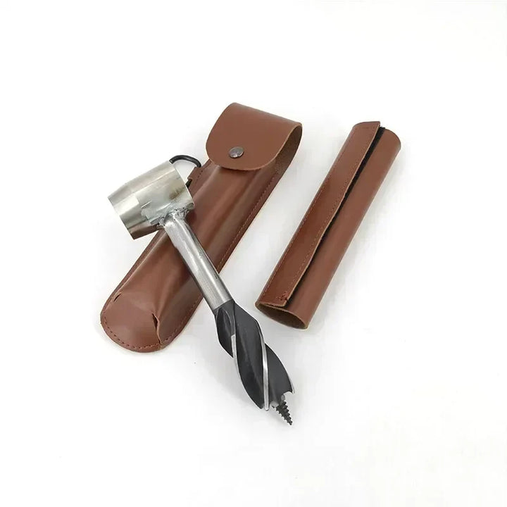 BowLift | Bushcraft Hand Drill FerroDrill | Outdoor Survival Tool | Robust Carbon Steel | 16.5 cm