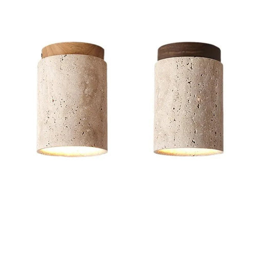 BowLift | Travertine ceiling light - Refined elegance - Soft light - Unique design