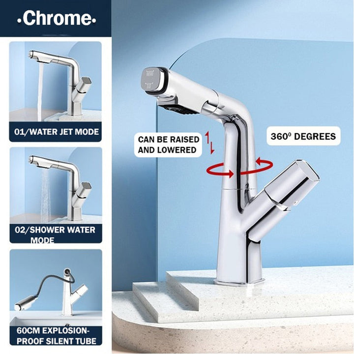 BowLift | Futuristic Rotating European Pull Out Faucet