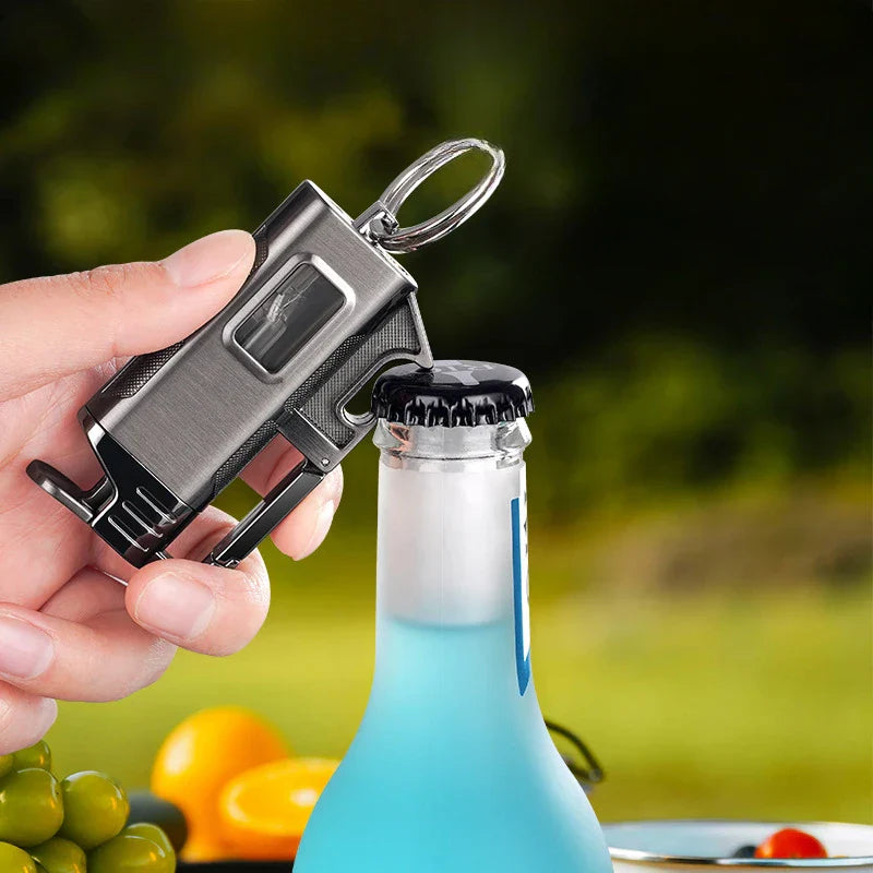 Modern Windproof Metal  Bottle Opener Keychain Lighter | Bowlift