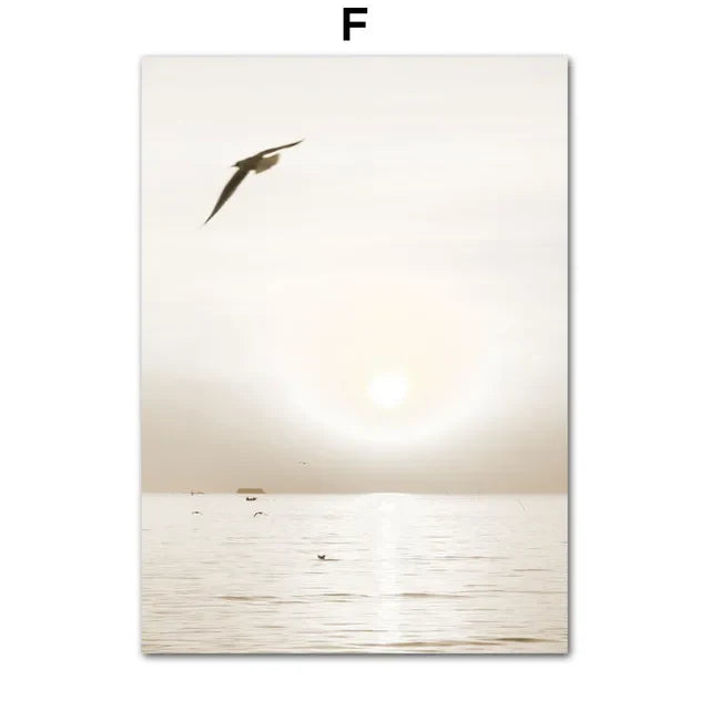 Tranquil Beach Landscape Gallery Wall Art Fine Art Canvas Prints Inspirational Pictures Of Calm For Living Room Bedroom Art Decor | Bowlift