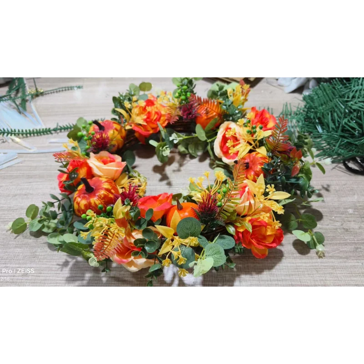 BowLift | Autumna Charm Autumn Door Wreath | Pumpkin & Rattan | 40 cm | Handmade Decoration for Autumn & Thanksgiving