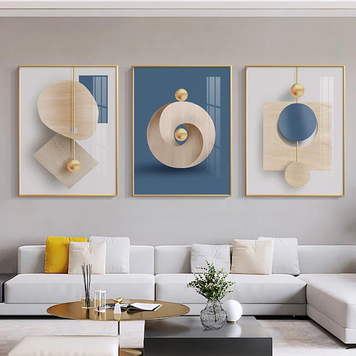 Modern Aesthetics Abstract Geometry Wall Art Fine Art Canvas Prints Posters Pictures For Modern Apartment Living Room Light Luxury Home Decor | Bowlift