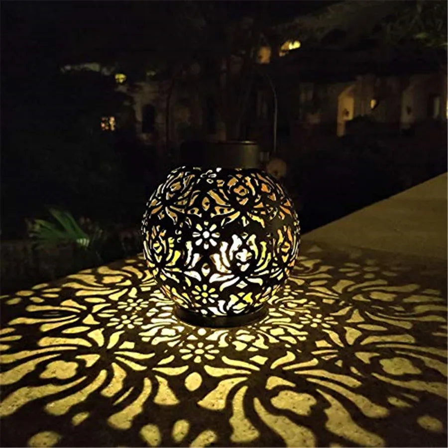 BowLift | Solivanta Light Art Solar Garden Hanging Lantern | Iron Art with Projection Effect | Waterproof | For Tree, Balcony & Terrace