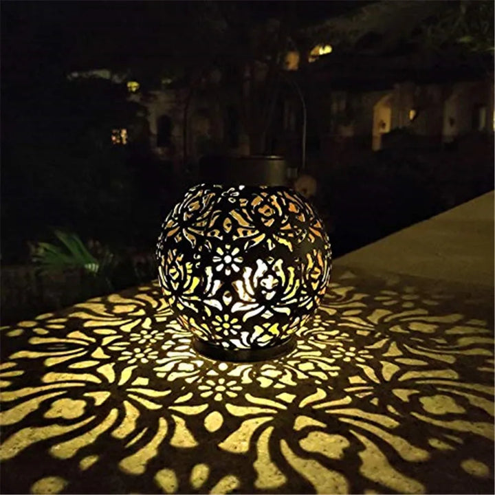 BowLift | Solivanta Light Art Solar Garden Hanging Lantern | Iron Art with Projection Effect | Waterproof | For Tree, Balcony & Terrace
