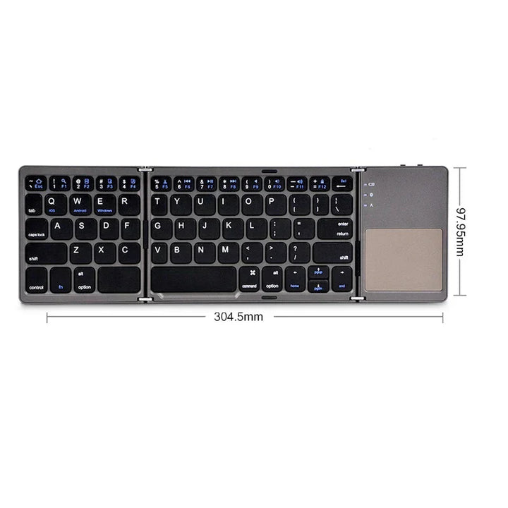 Wireless foldable Bluetooth keyboard with touchpad – Compact, versatile, and ultra-portable | Bowlift