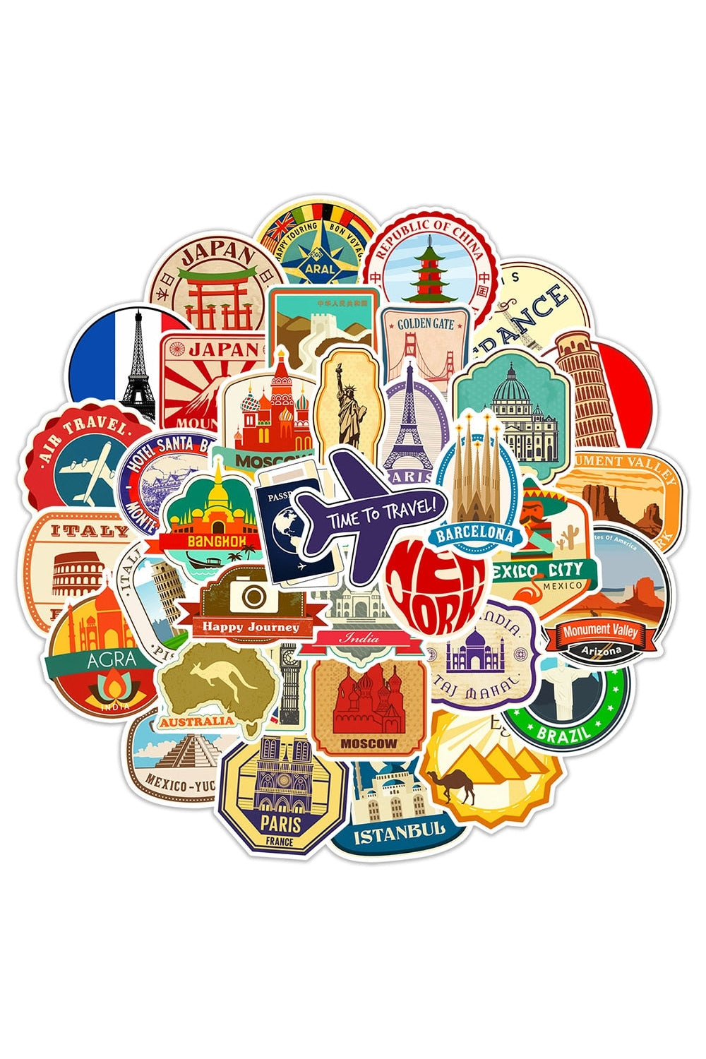 Travel Stickers 10/30/50PCS | Bowlift