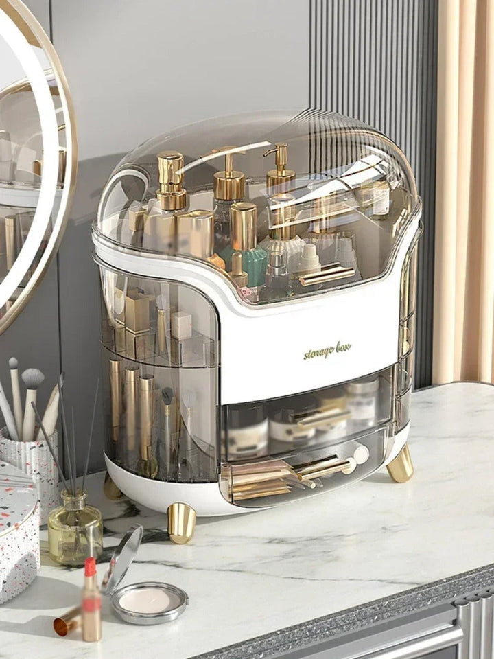 BowLift | Luxury Transparent Makeup Organizer with Sliding Doors and Drawers
