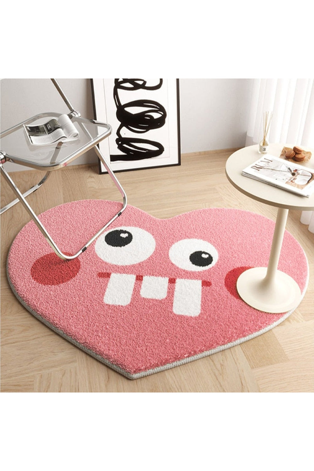 Peach heart rug | Bowlift