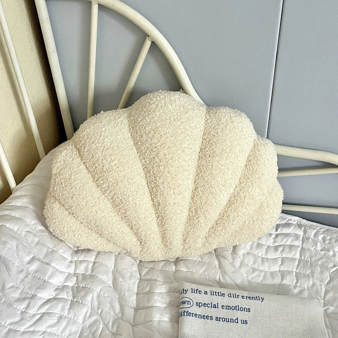 Pastel Shell Cushion – Fluffy Bouclé Plush Pillow | Bowlift