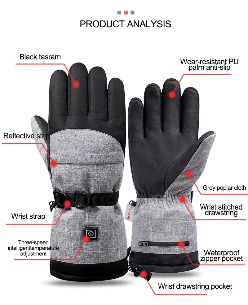 BowLift | Heated Gloves ThermoRide | Waterproof & Windproof | Electric Winter Gloves for Motorcycle, Bicycle & Outdoor | Long-lasting Warmth