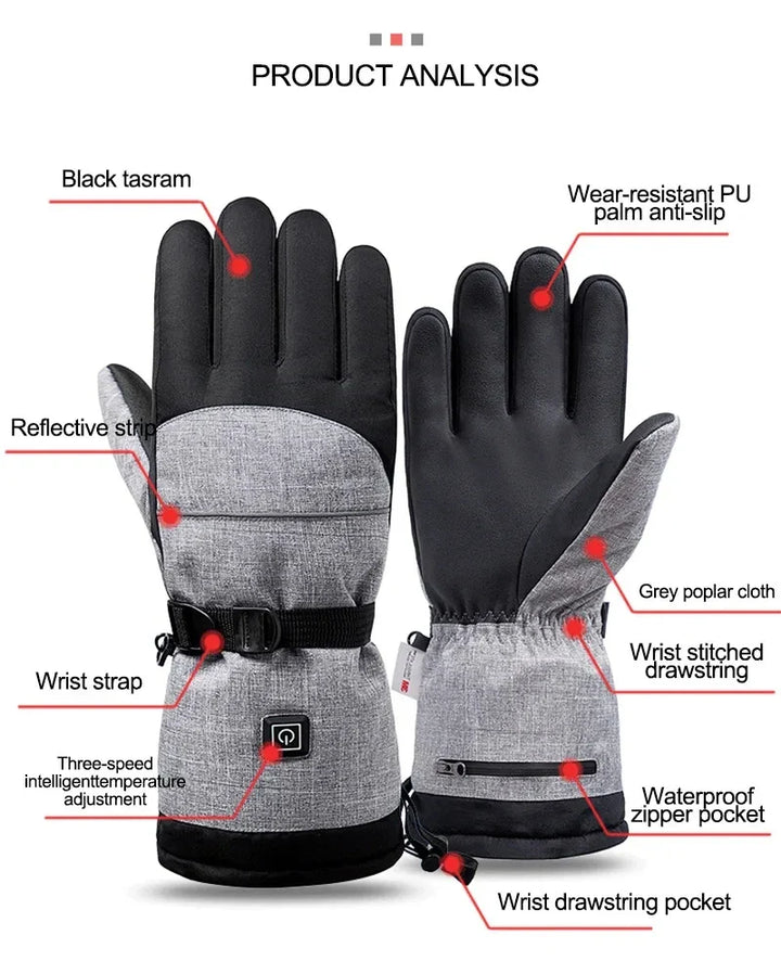BowLift | Heated Gloves ThermoRide | Waterproof & Windproof | Electric Winter Gloves for Motorcycle, Bicycle & Outdoor | Long-lasting Warmth