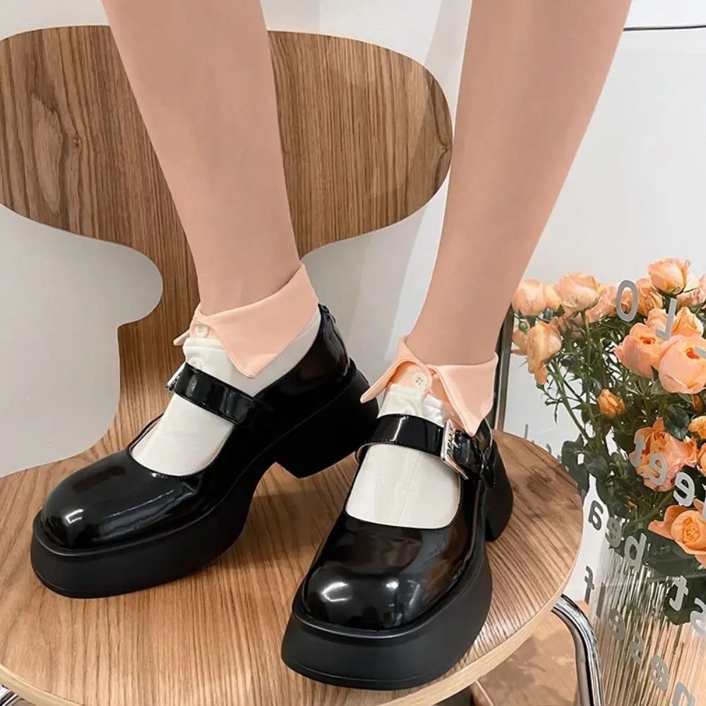 BowLift | Soft Grip Button Ankle Socks