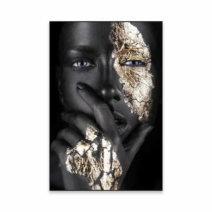 Golden Girl Fashion Wall Art Fine Art Canvas Prints Modern Abstract Portrait Pictures For Living Room Bedroom Boutique Salon Art Decor | Bowlift