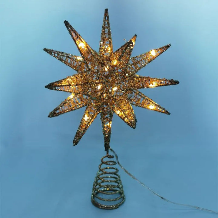 BowLift | TwinkleGlow - LED Star Tree Topper with Warm Light and Easy Setup