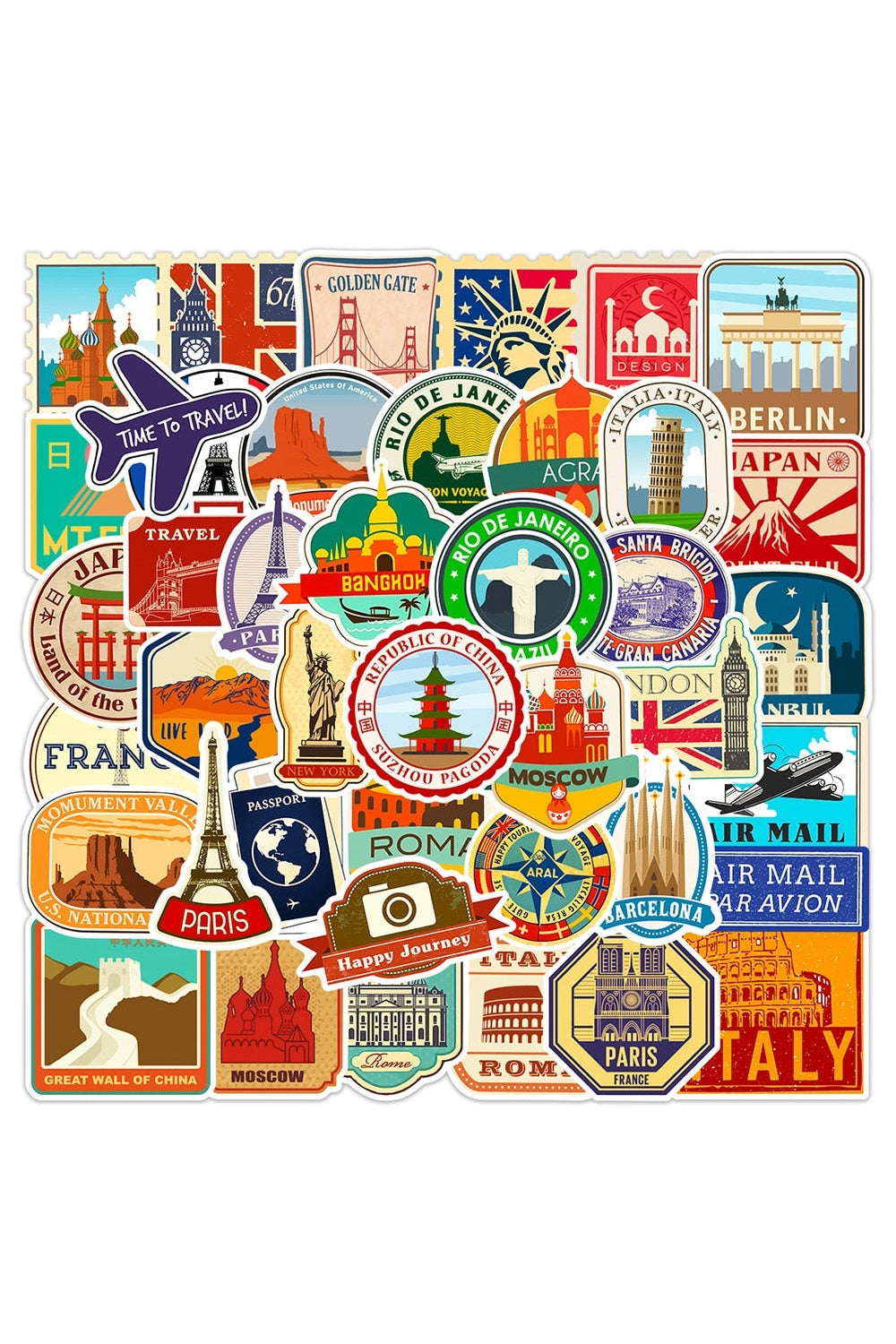 Travel Stickers 10/30/50PCS | Bowlift