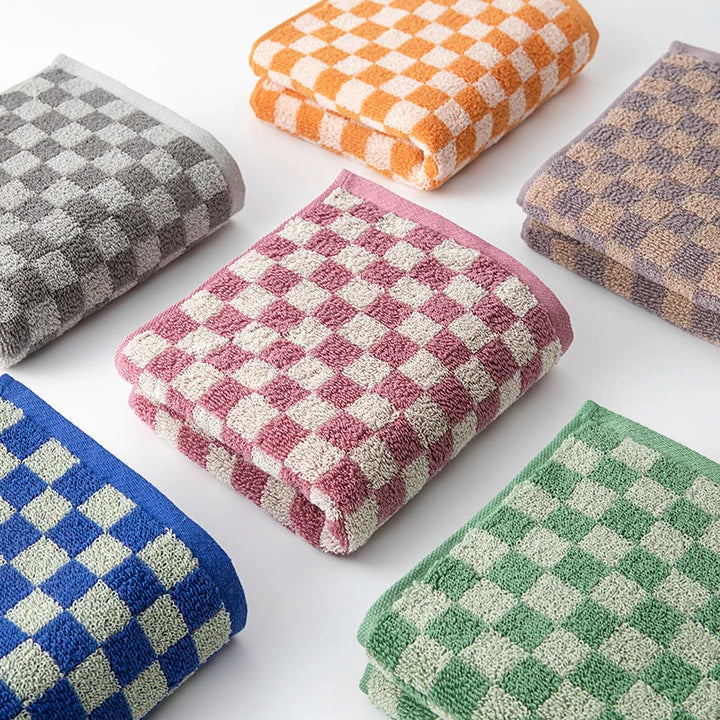 Checkered Cotton Hand Towels | Bowlift