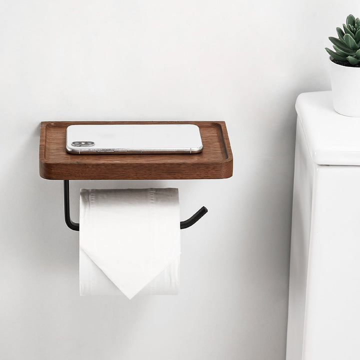 WoodEase Holder – Stylish Wooden Toilet Roll Holder Bowlift