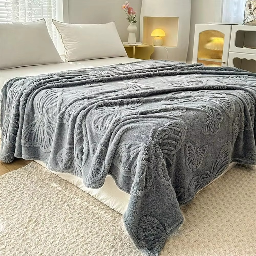 Double Sided Cooling Blanket with Breathable Cold Effect and 3D Butterfly Jacquard Design | Bowlift