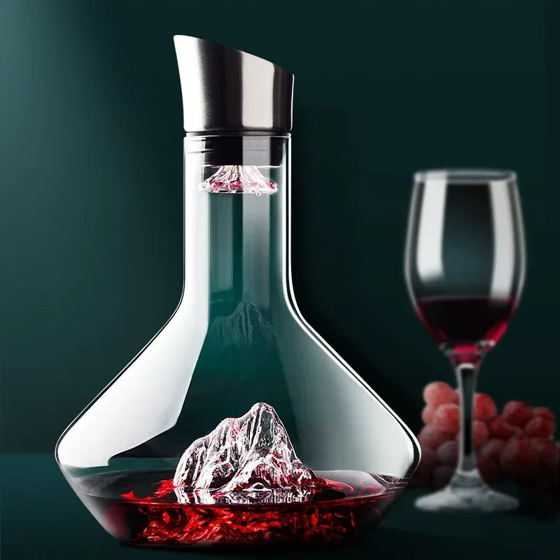 BowLift | 1500ml Iceberg Decanter Creative Lead-Free Crystal Material Luxury High-Quality Home Red Wine Distributor Decanter Wine Jug