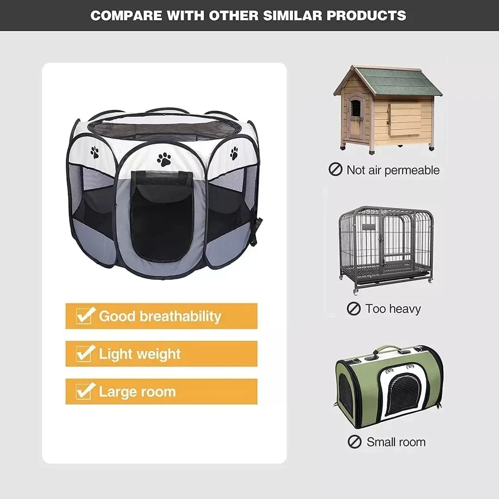 BowLift | Pawvia Foldable Cat Tent | Portable Outdoor Enclosure for Cats & Small Dogs | Breathable & Washable | 72×72×45 cm