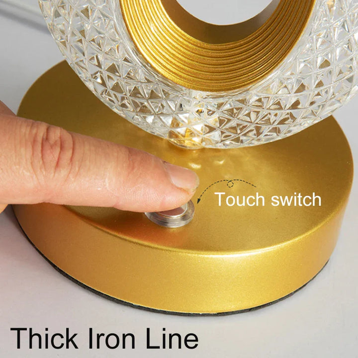 BowLift | Crystal LED Table Lamp: Dimmable, USB Charging, Touch & Remote Control