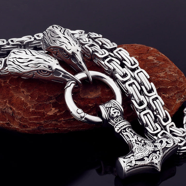 BowLift | Nordic Viking Wolf Head Stainless Steel Necklace