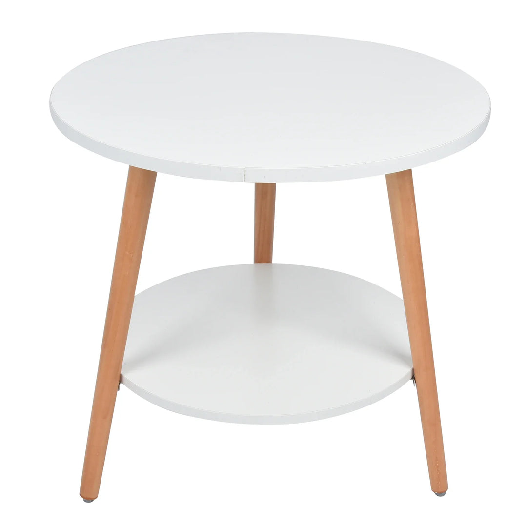BowLift | White Side Table with 2 Layers and Storage Space for the Living Room