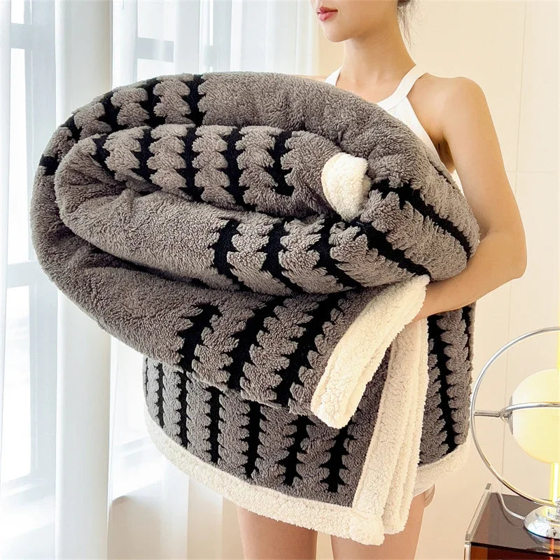 BowLift | Velvory | Extra Thick Cozy Blanket | Super Soft Flannel & Velvet Blanket | Skin Friendly, Fluffy & Warming | Luxury Blanket for Bed, Sofa & Travel
