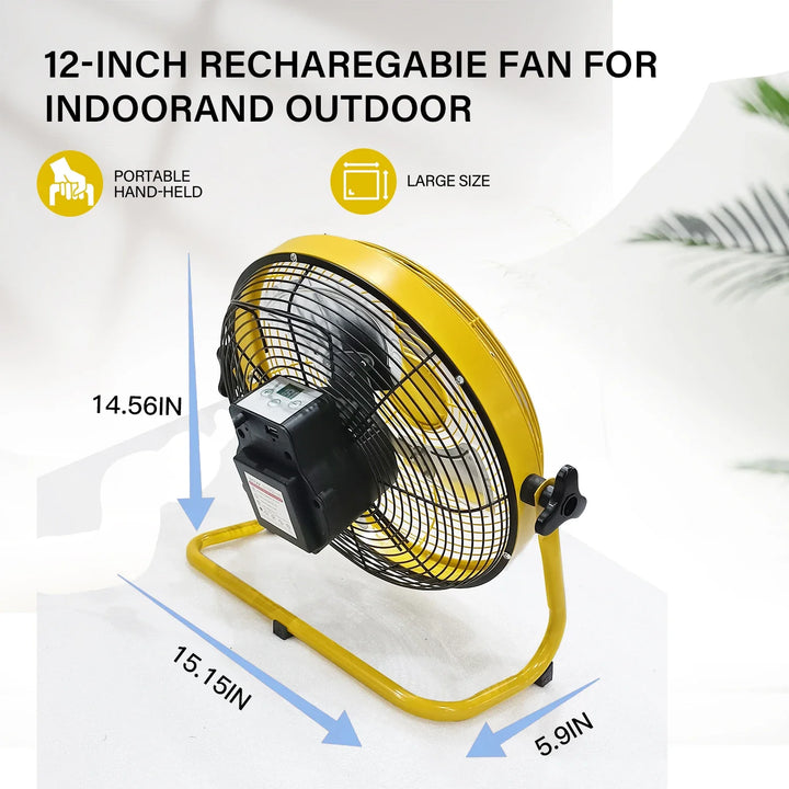 214-Inch Portable Rechargeable Table Fan – Solar & AC Powered Dual Input for Home, Camping & Fishing | Bowlift