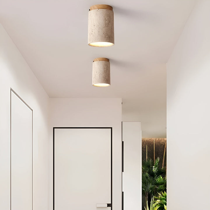 BowLift | ZenElegance Wabi Sabi Luxury Ceiling Lighting - Natural Travertine LED