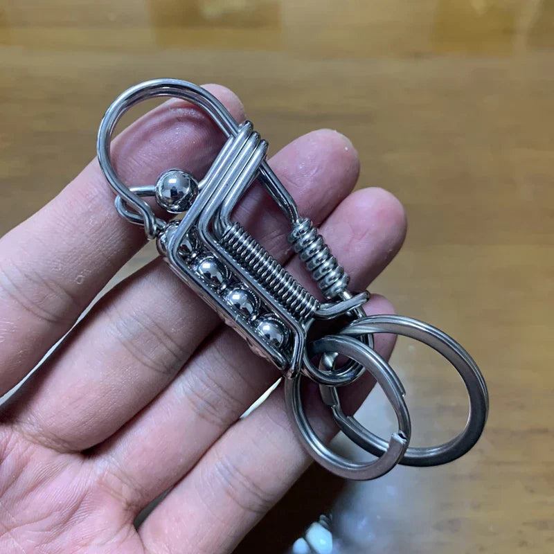 BowLift | Iron Weave Stainless Matte-Finish Keychain