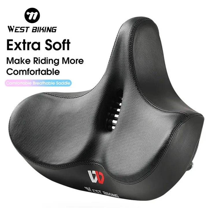 BowLift | Wide Ergonomic Bike Saddle – Comfortable Saddle with Shock Absorption for City and Mountain Bikes