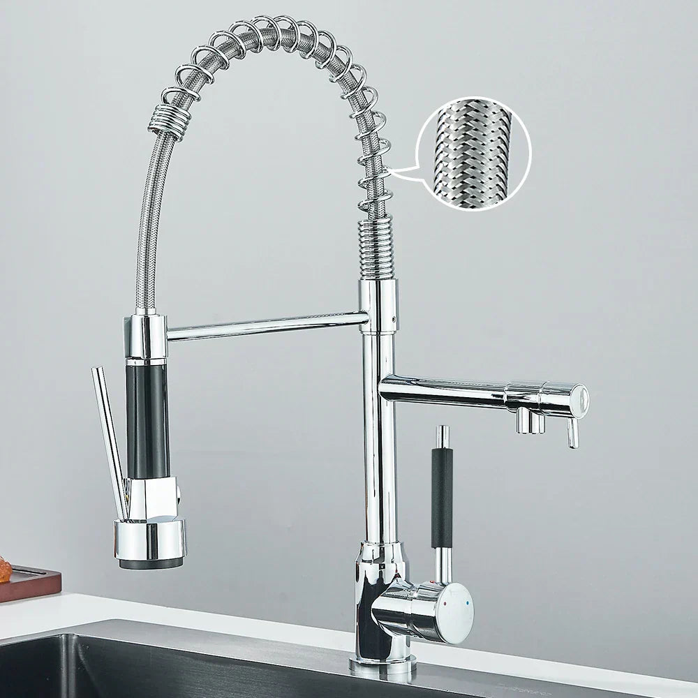 Faucet with Double Spout – High-Quality Faucet for Flexible Washing, Swivable, Ideal for Modern Kitchens, Easy to Clean and Simple Installation | Bowlift