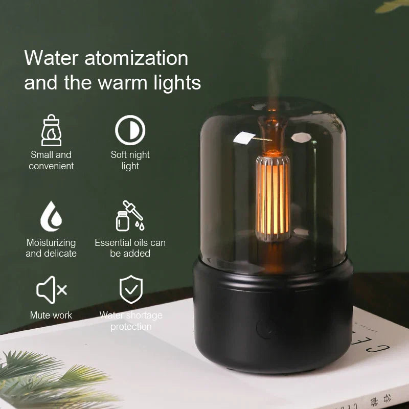 BowLift | Retro Aroma Diffuser with Night Light - USB Essential Oil Air Humidifier for Home and Office